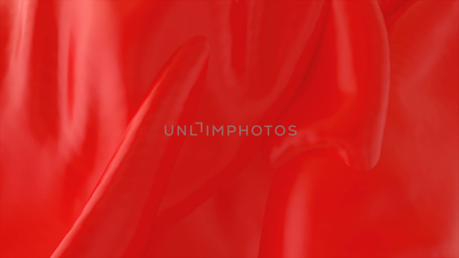 Beautiful red wavy fabric, computer generated background, 3d rendering backdrop