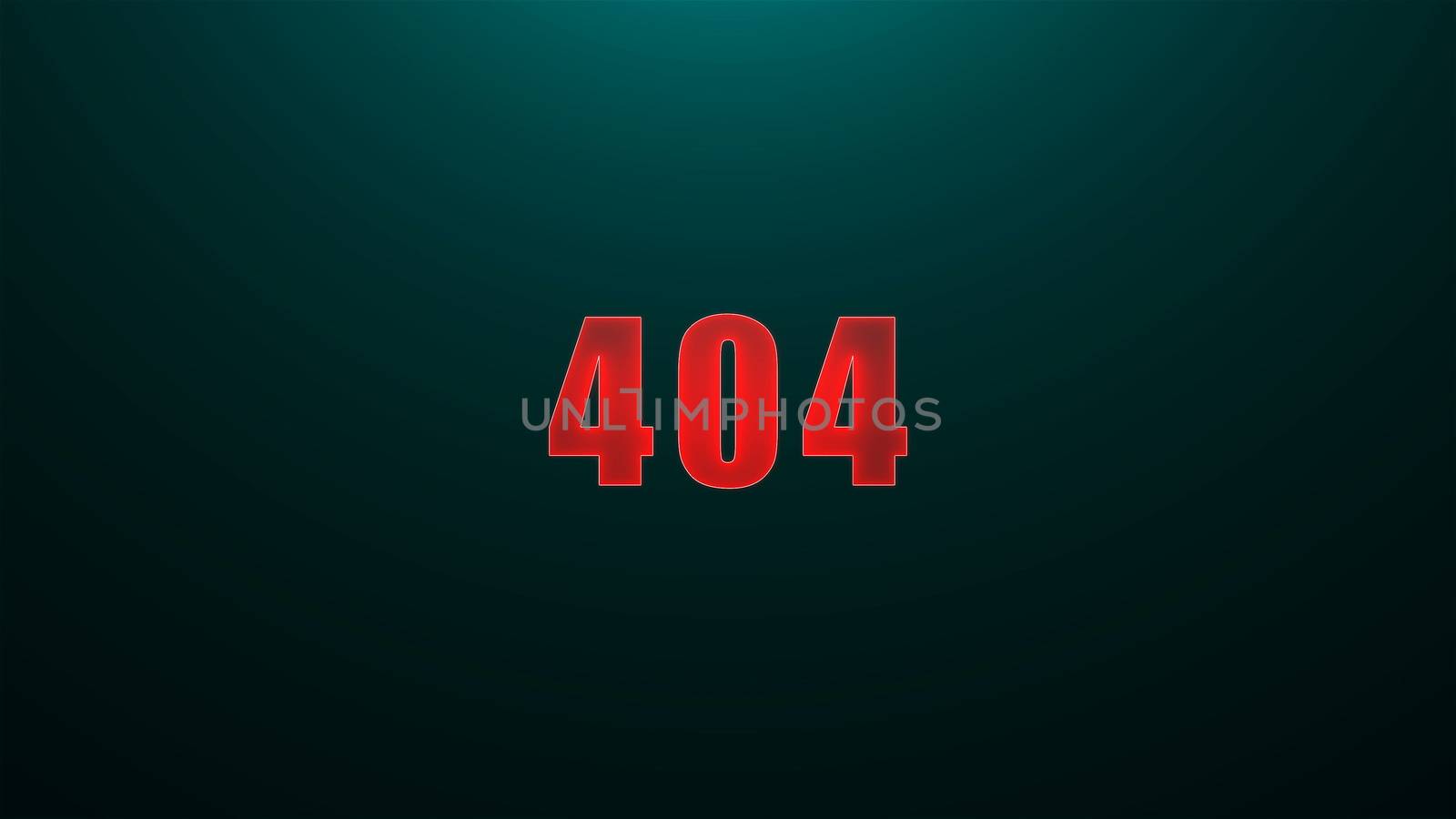 Letters of 404 text on background with top light, 3d render background, computer generating for game