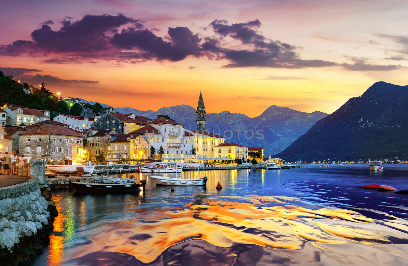 Perast in Bay of Kotor by Givaga