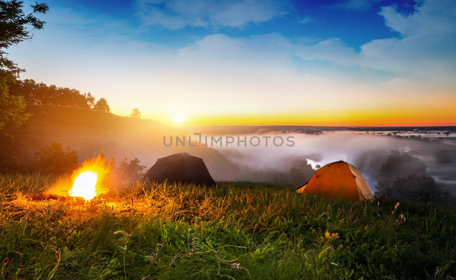 Tents and bonfire by Givaga