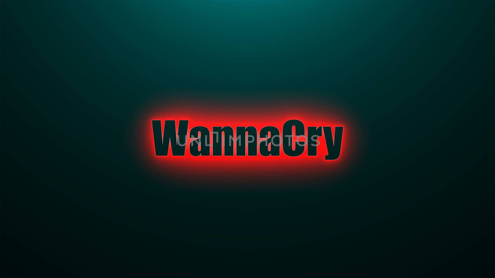Letters of WannaCry text on background with top light, 3d render background, computer generating by nolimit046