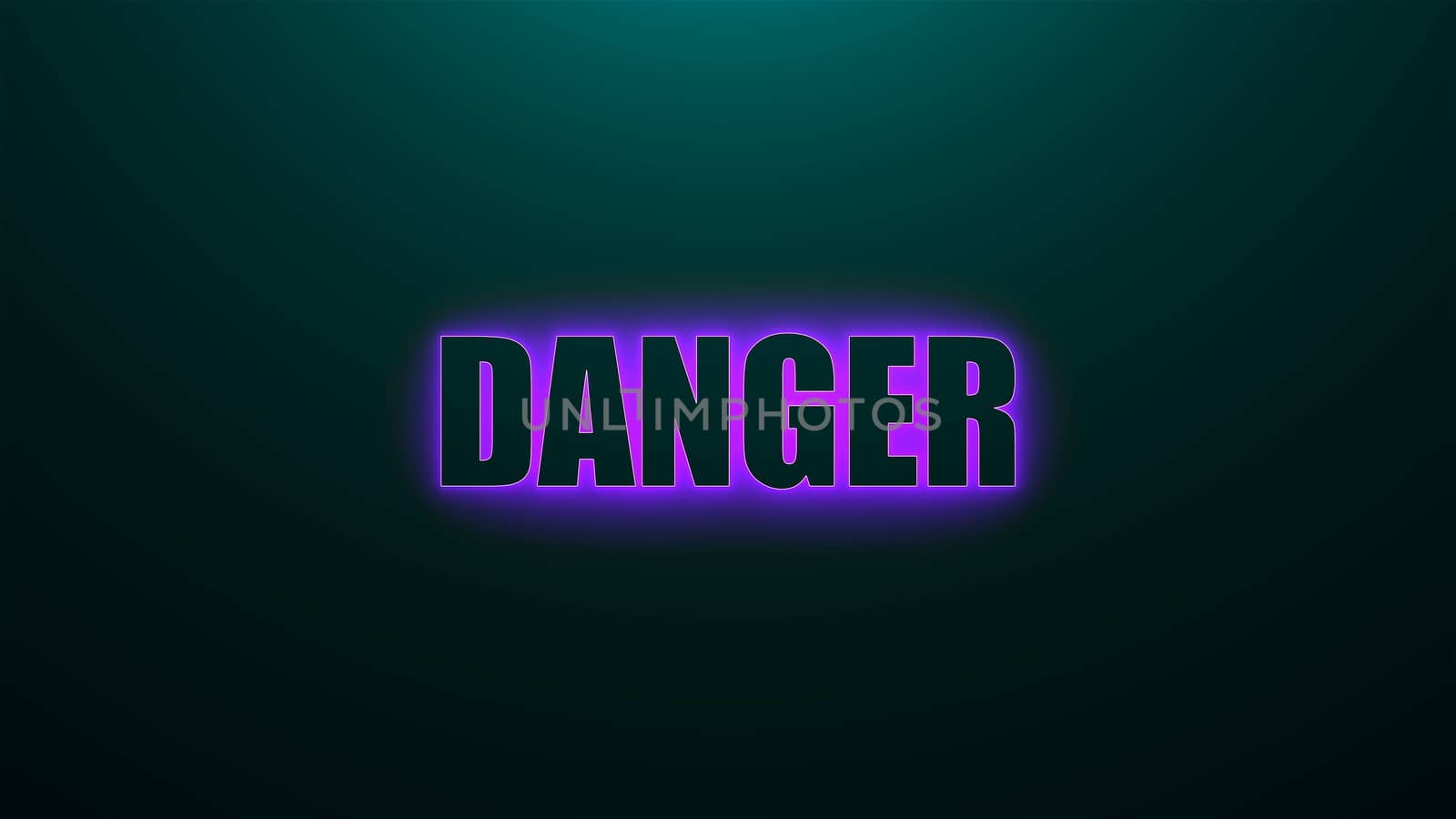 Letters of Danger text on background with top light, 3d render background, computer generating by nolimit046