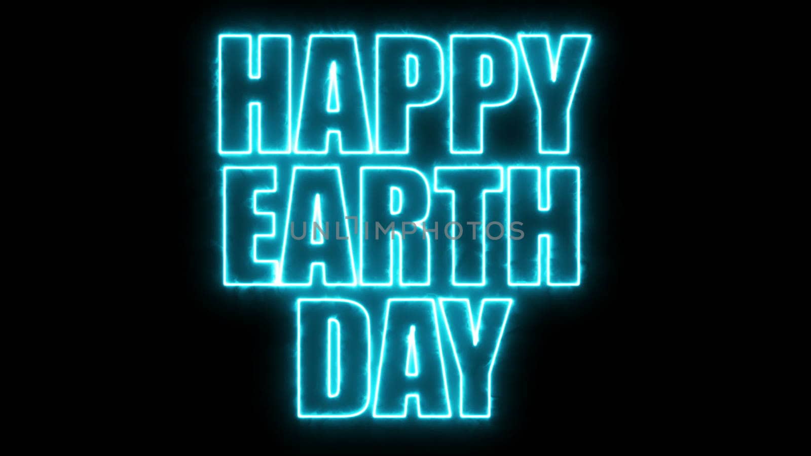 Happy earth day text, 3d rendering background, computer generating, can be used for holidays festive design