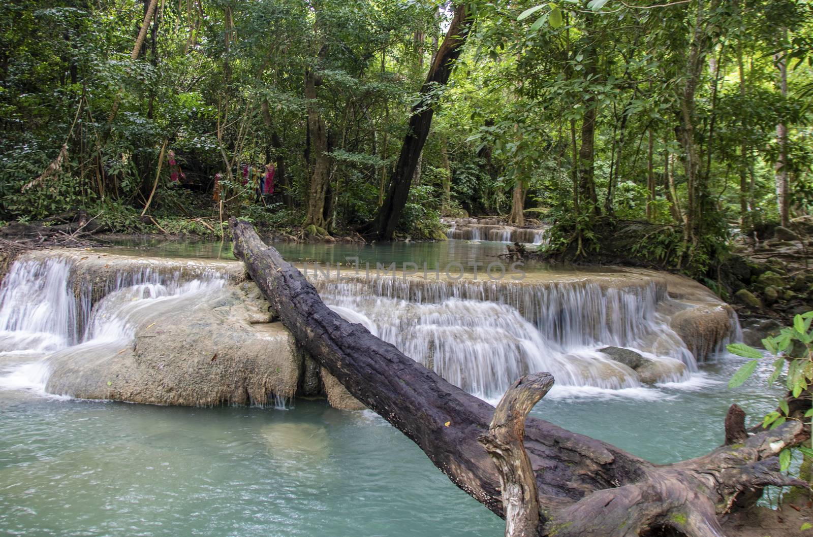 Beautiful landscape of Erawan falls at the national park of Kanchanaburi province, Thailand