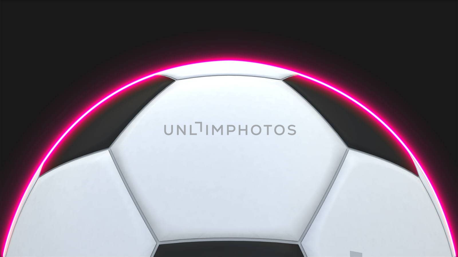 Realistic soccer ball with illumiantion on black, element for design, 3d rendering by nolimit046