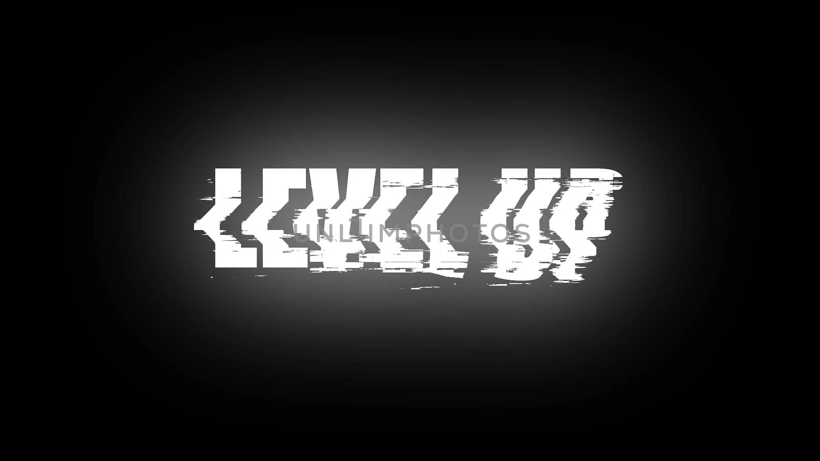 Letters of Level up text with noise on black, 3d render background, computer generating for gaming by nolimit046