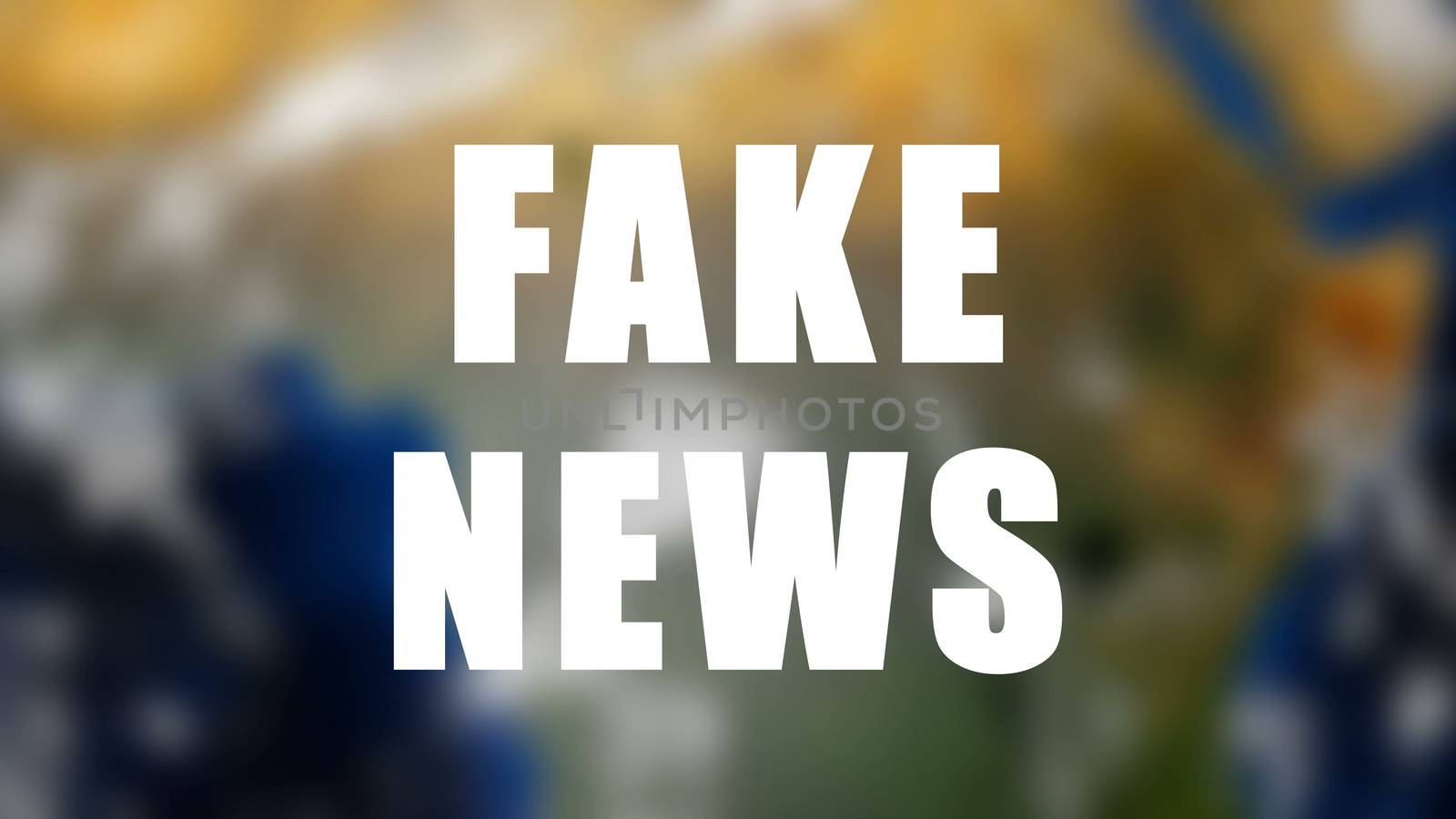 Letters of Fake news text on background with rotating earth, 3d render background, computer generating for news by nolimit046