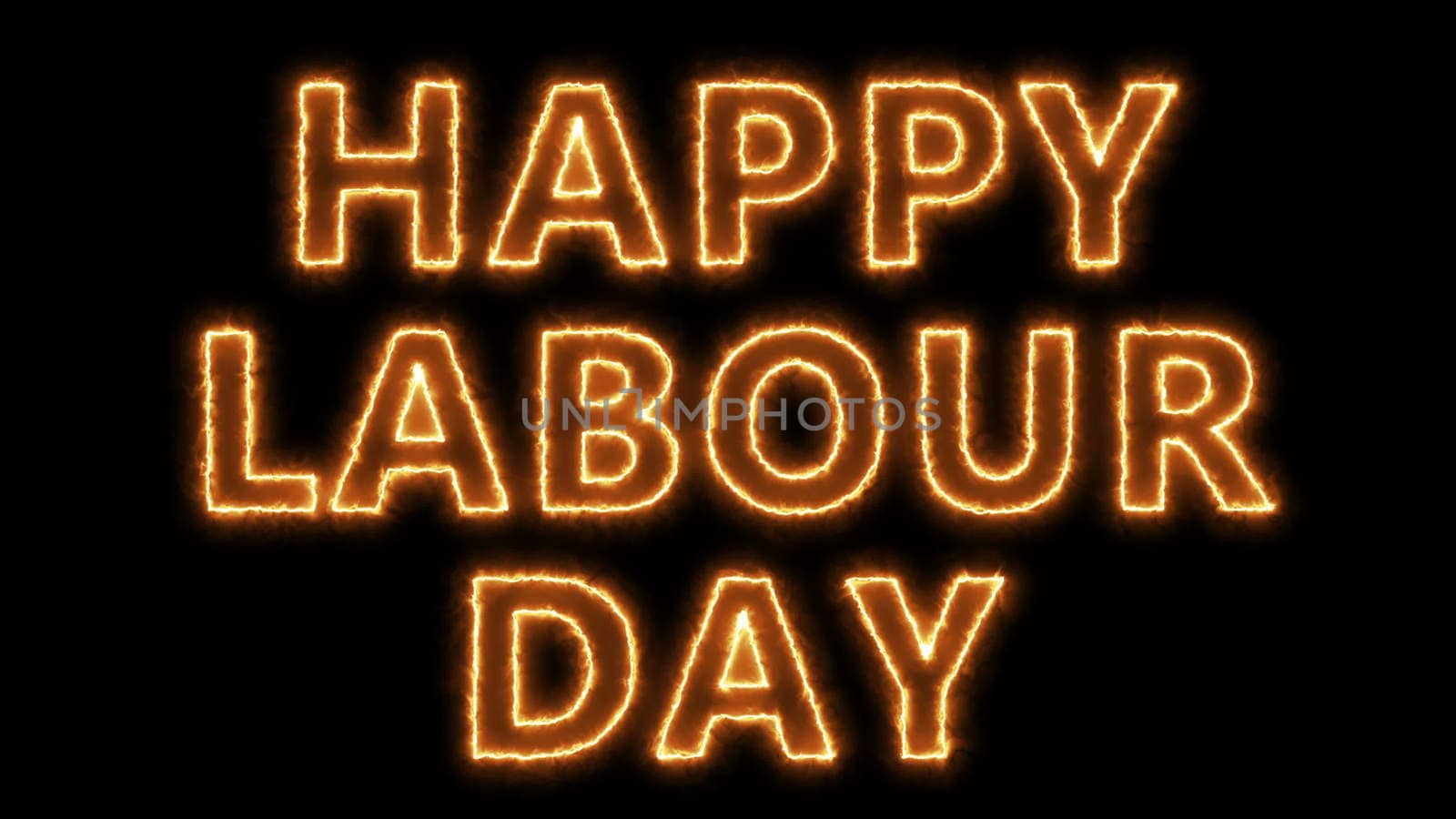 Happy labour day text, 3d rendering backdrop, computer generating, can be used for holidays festive design