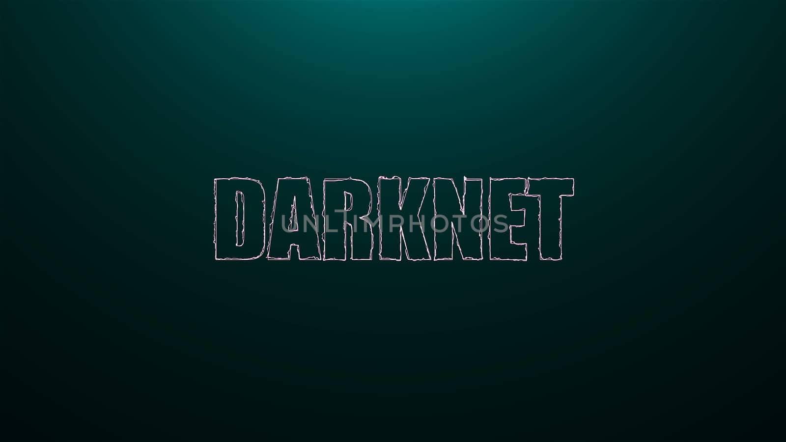 Letters of Darknet text on background with top light, 3d render background, computer generating by nolimit046