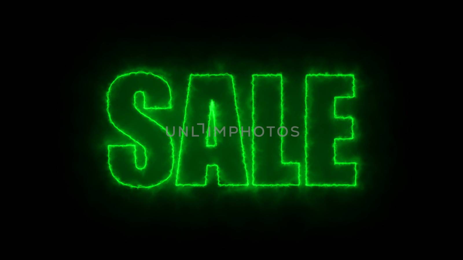 Letters of Sale text on black, 3d render background, computer generating for trading