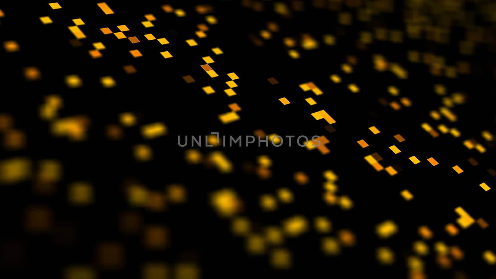3d background with abstract surface with squares in space, 3d render illustration for business science or technology