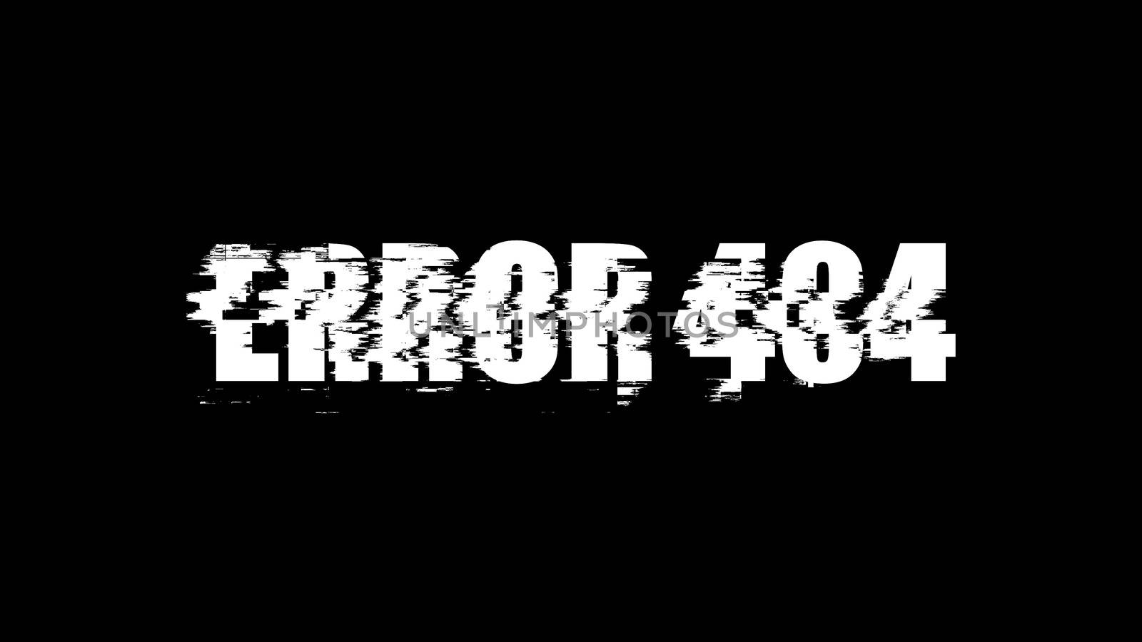 Letters of Error 404 text with noise on black, 3d rendering background, computer generating for gaming by nolimit046