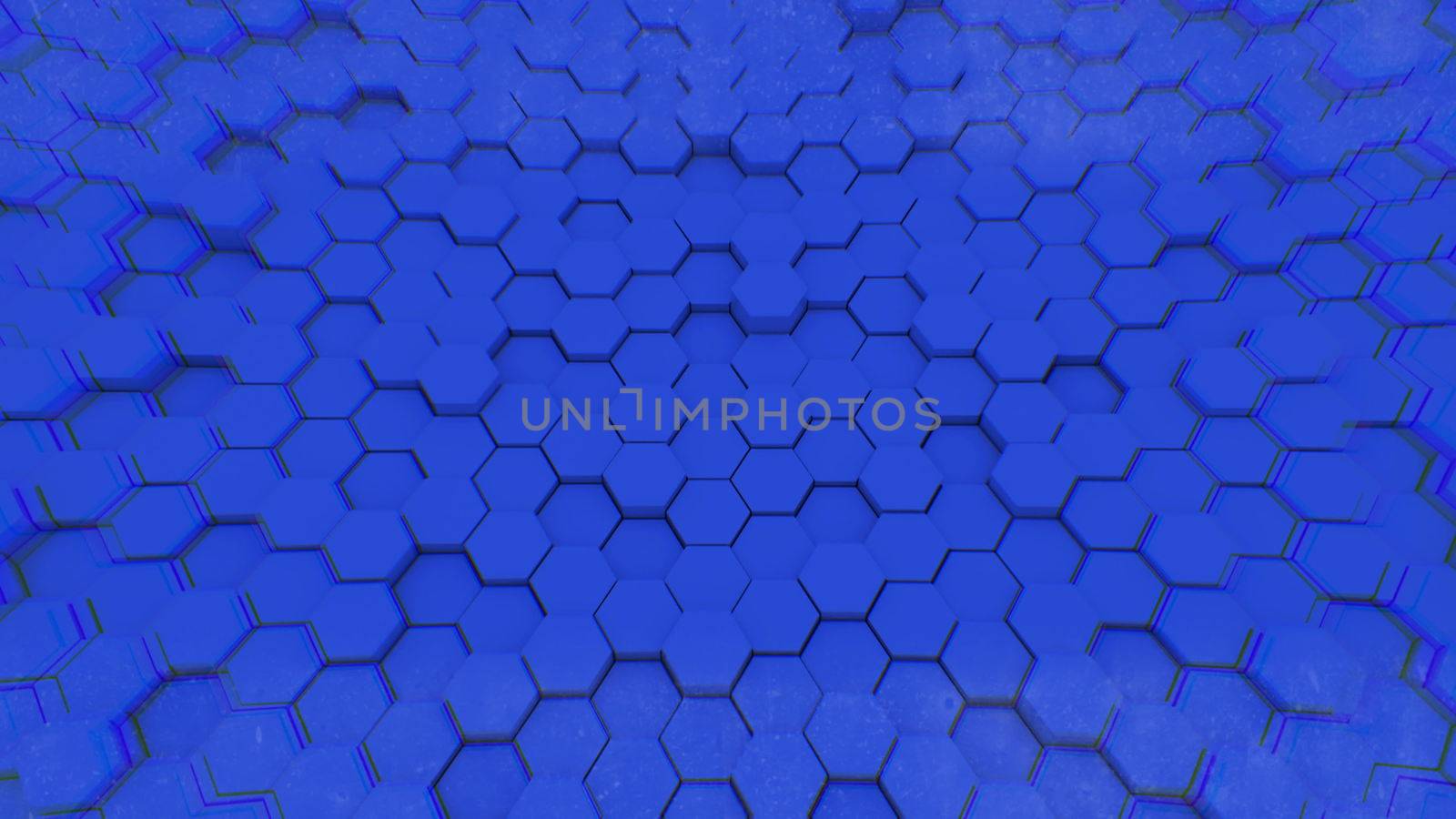 Abstract geometric hexagons, optical Illusion, computer generated 3D rendering backdrop by nolimit046