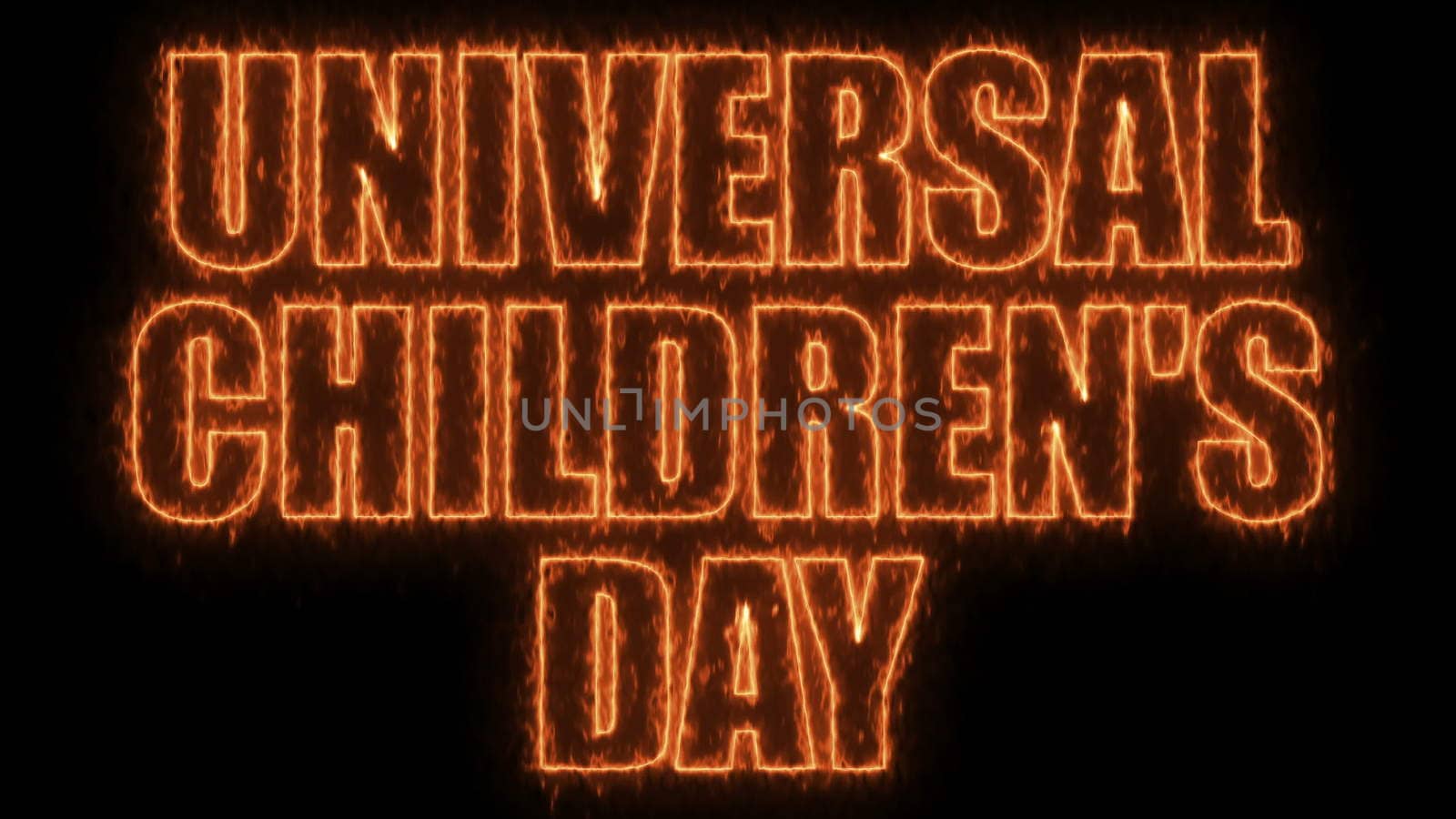 Universal children day text, 3d rendering background, computer generating, can be used for holidays festive design