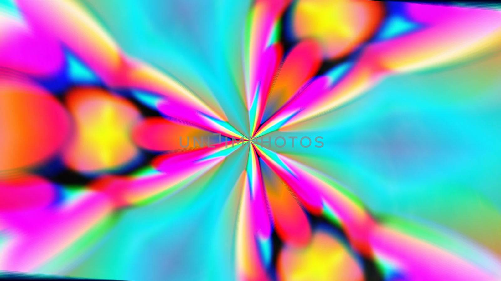 Kaleidoscope with colorful chromatic abberation, abstract computer generated background, 3D render by nolimit046