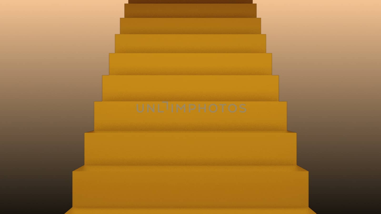 Many stairs in space, 3d rendering backdrop with staircases, computer generated background