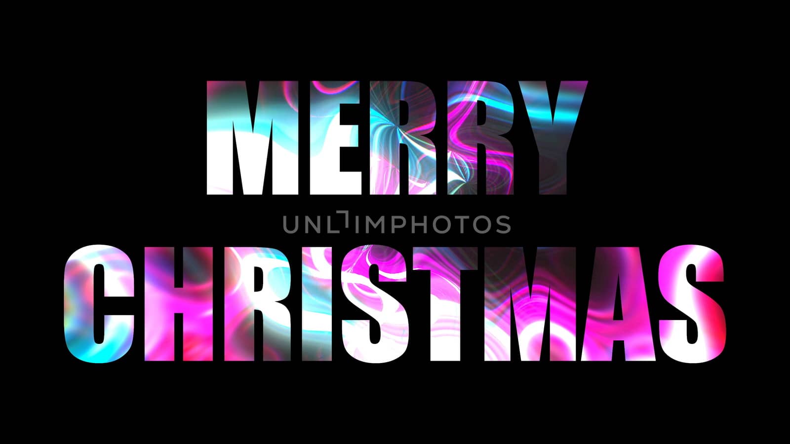 Merry christmas shiny bright text, 3d rendering background, computer generating for holidays festive design