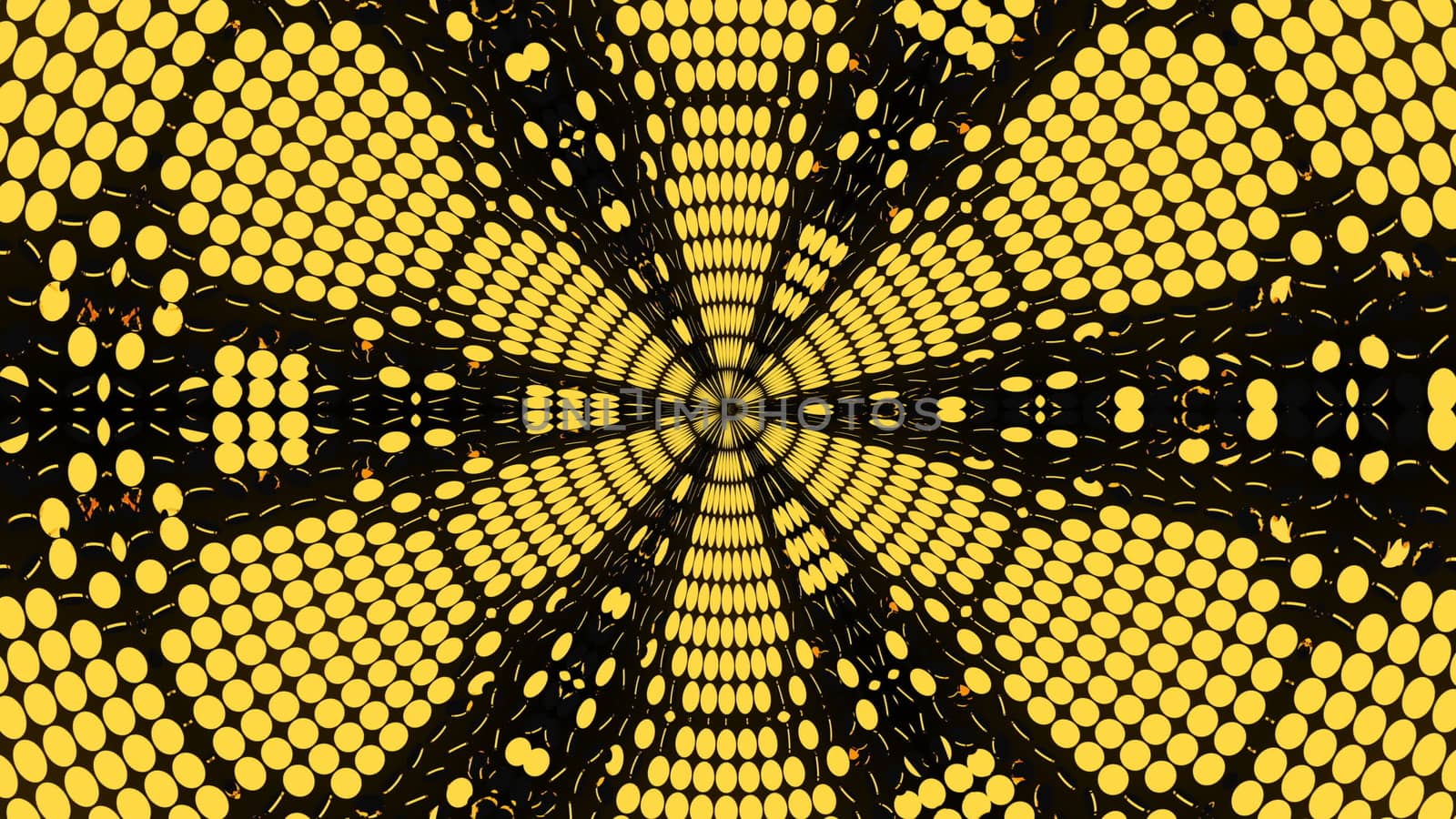Abstract background with rows of many yellow turning coins, 3d rendering backdrop, computer generating