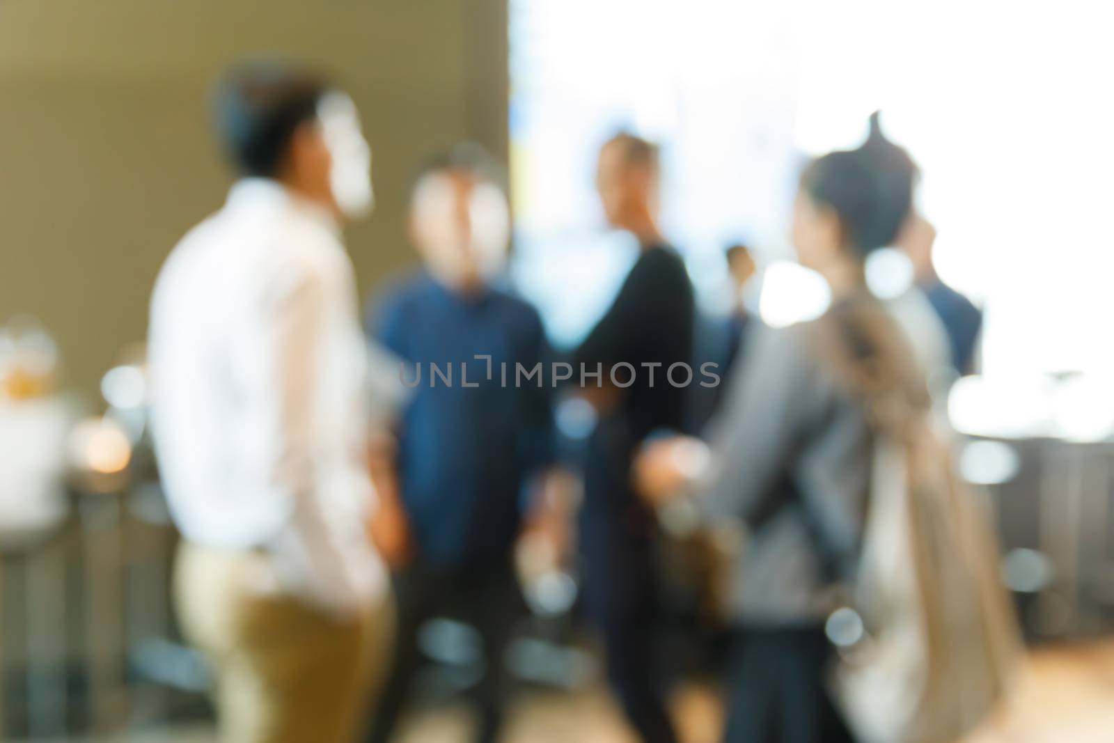 Abstract blur people during coffee break time in seminar meeting or party event