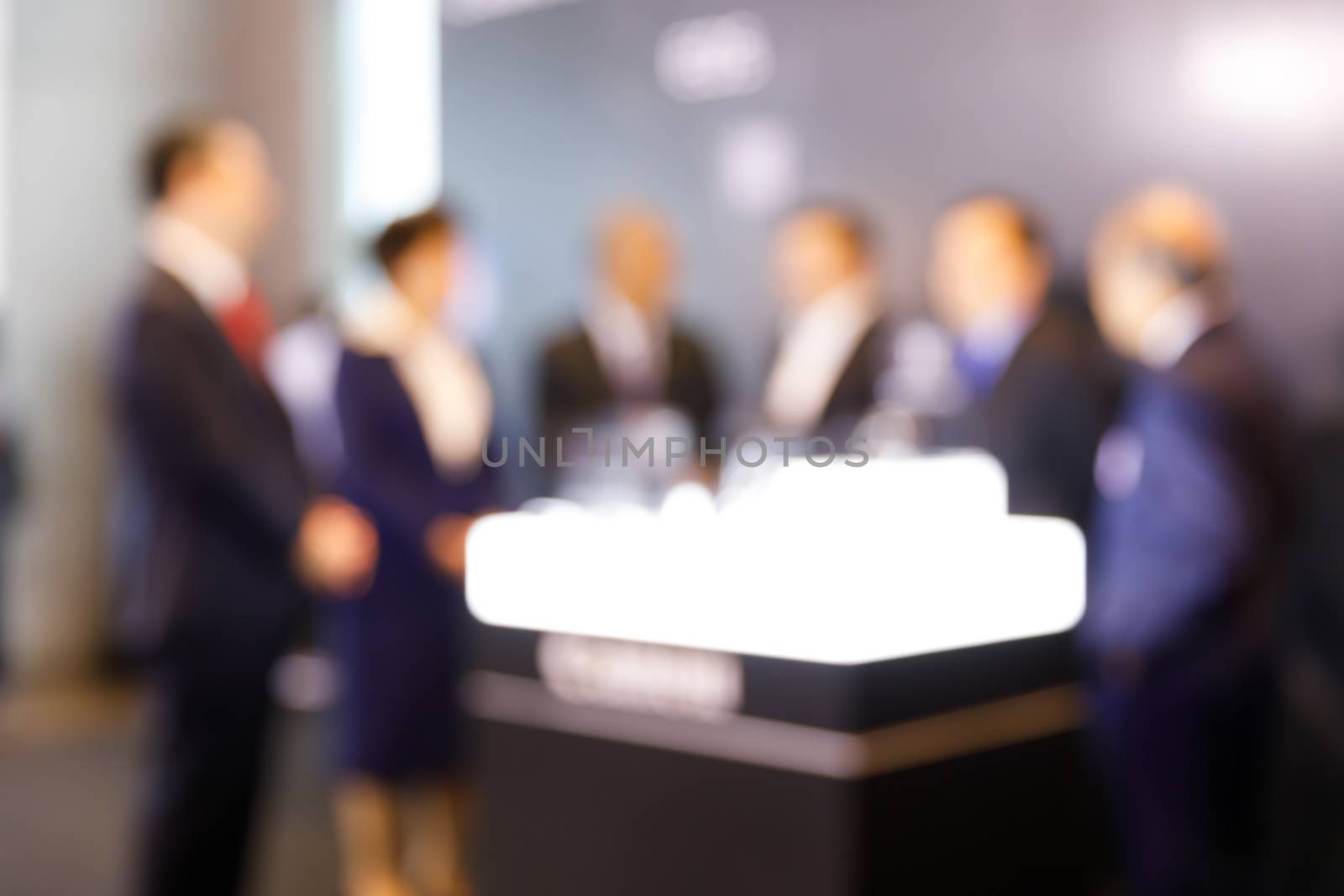Abstract blur people in press conference event or corporate exhibition seminar meeting party