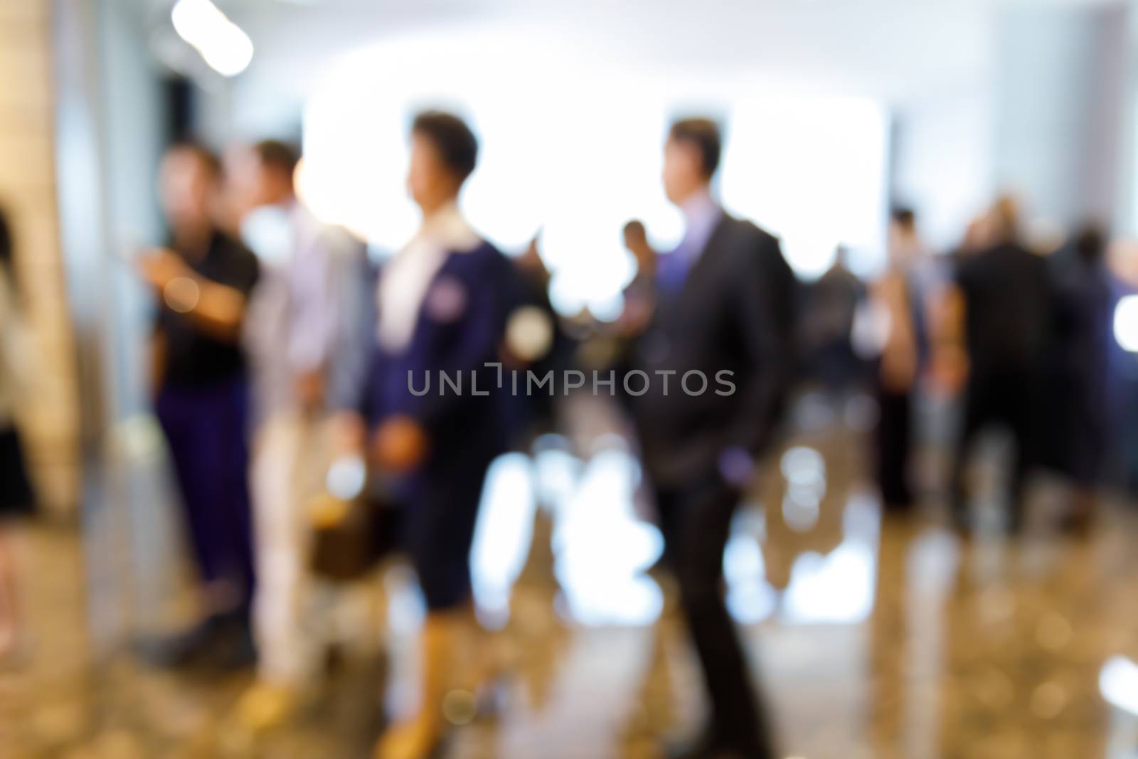 Abstract blur people in press conference event or corporate exhibition seminar meeting party
