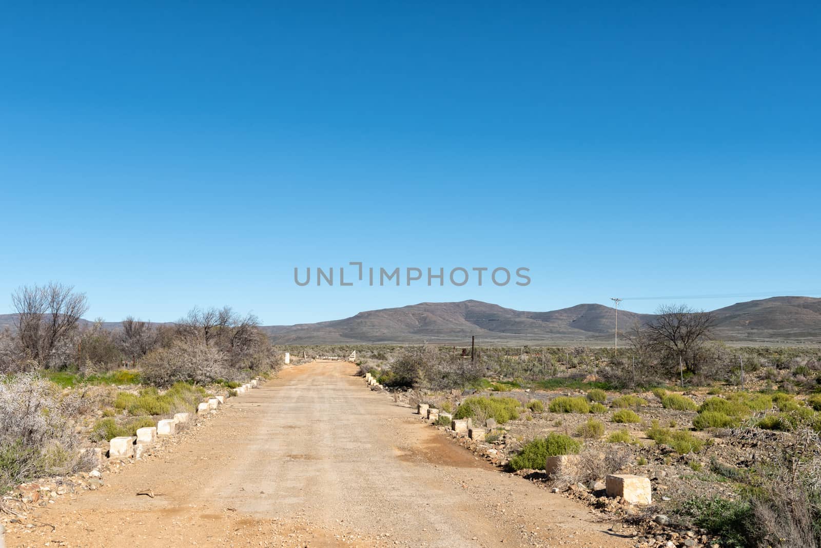 A low level bridge and cattle grid on road R356 to Ceres in the Western Cape Province