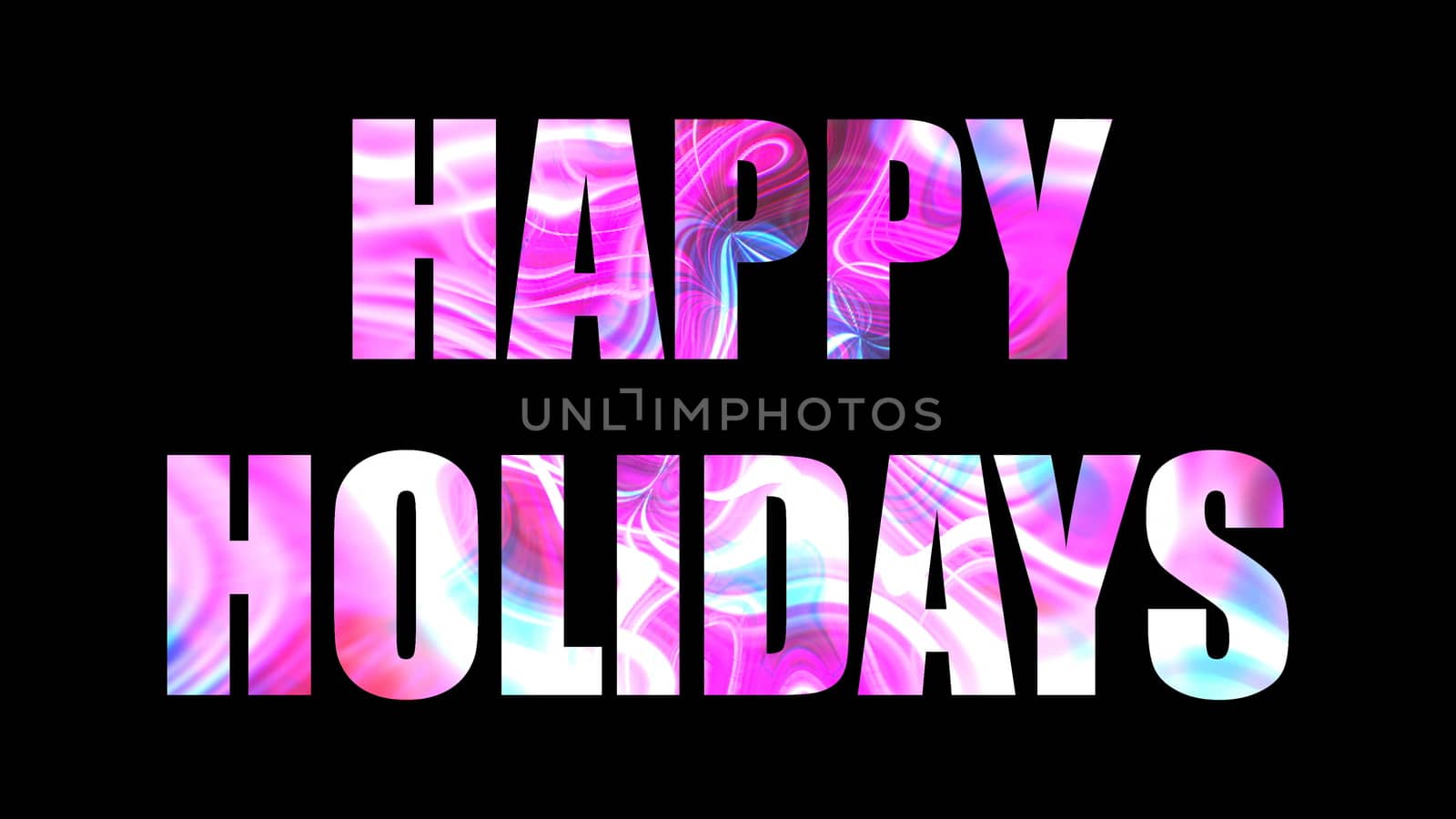 Happy holidays shiny bright text, 3d rendering backdrop, computer generating, can be used for holidays festive design