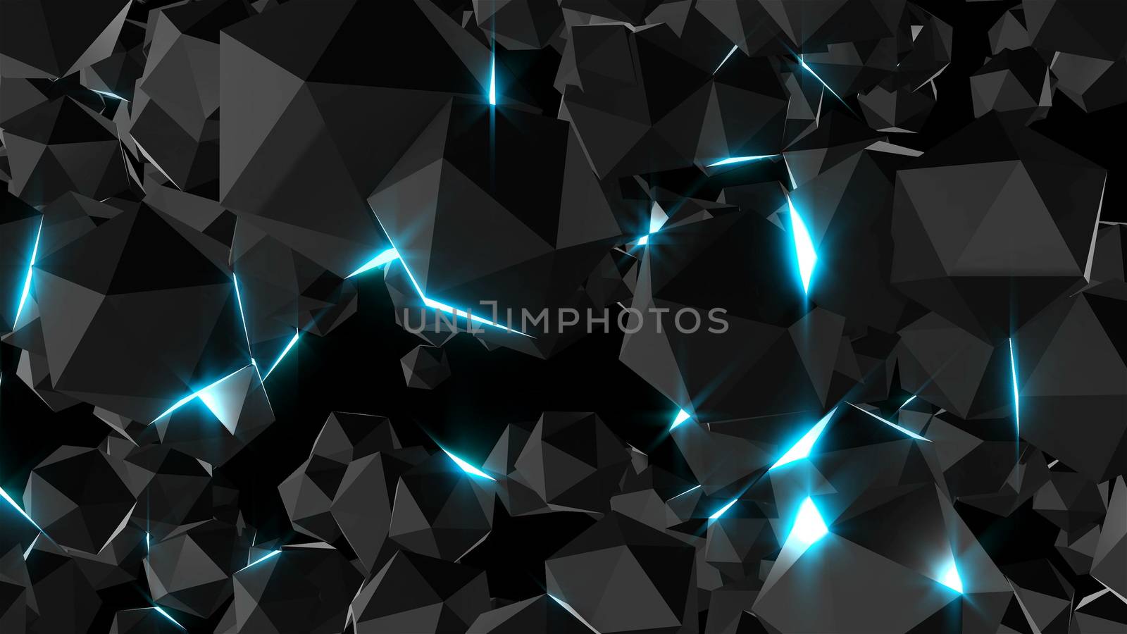 Glossy surface jewels with lights, 3d rendering computer generated backdrop