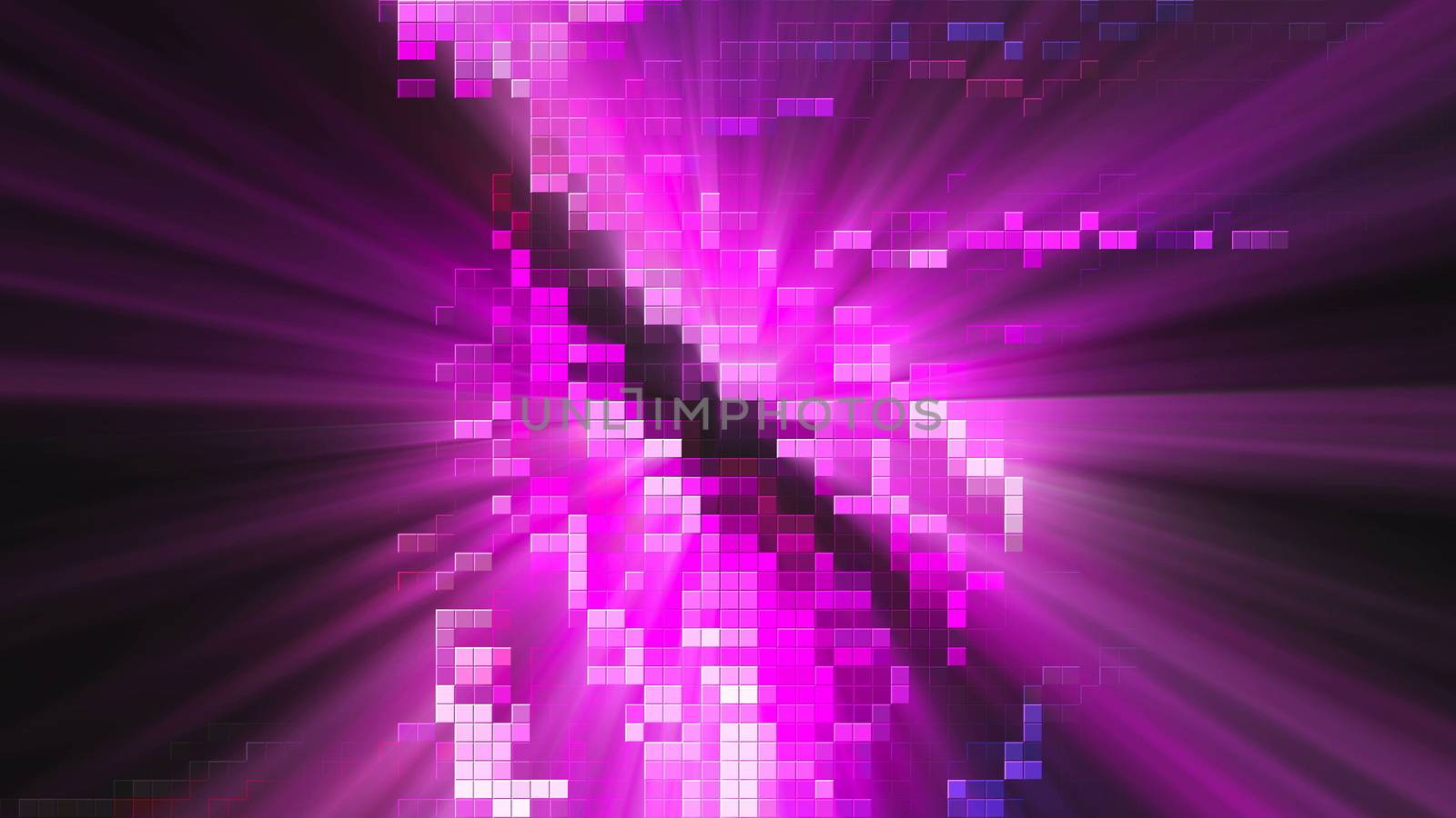 Shining bright mosaic with many little colorful square pieces, computer generated abstract background, 3D render by nolimit046