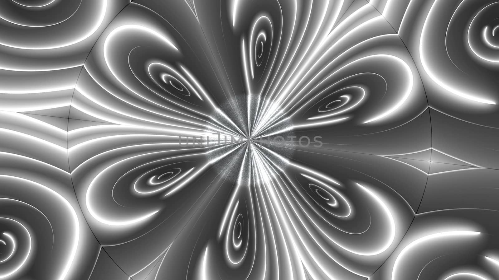 Beautiful abstract symmetry kaleidoscope with shiny neon lines, 3d render backdrop, computer generating background by nolimit046