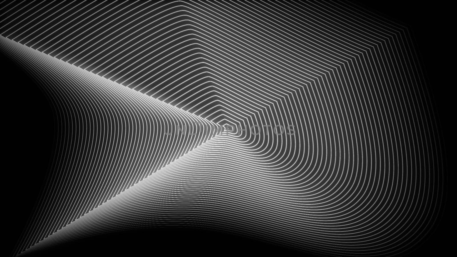 Wave lines, computer generated background, 3D rendering abstraction