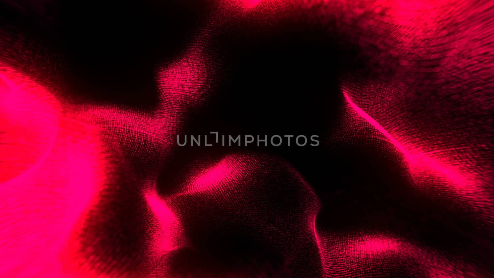 Defocused illuminated particles of wrinkled cloth, 3d background, computer render by nolimit046