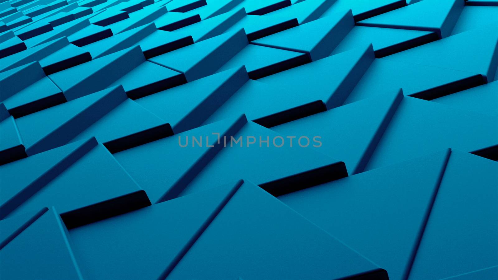 Waving smooth polygonal surface, computer generated modern abstract background, 3d rendering
