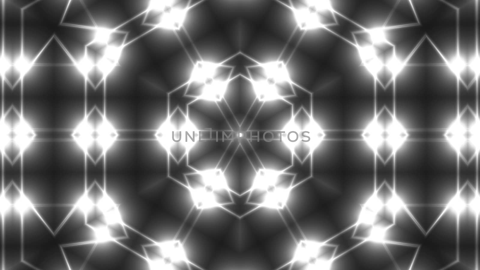 Abstract symmetry kaleidoscope - fractal lights, 3d render backdrop, computer generating background by nolimit046