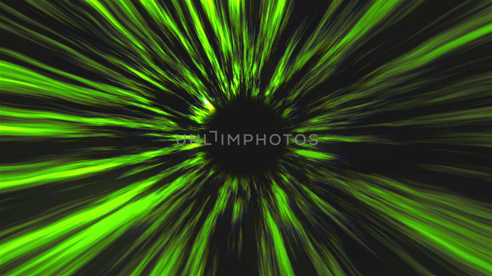 Abstract black hole, time warp, distortion of space, traveling in space, 3d rendering background