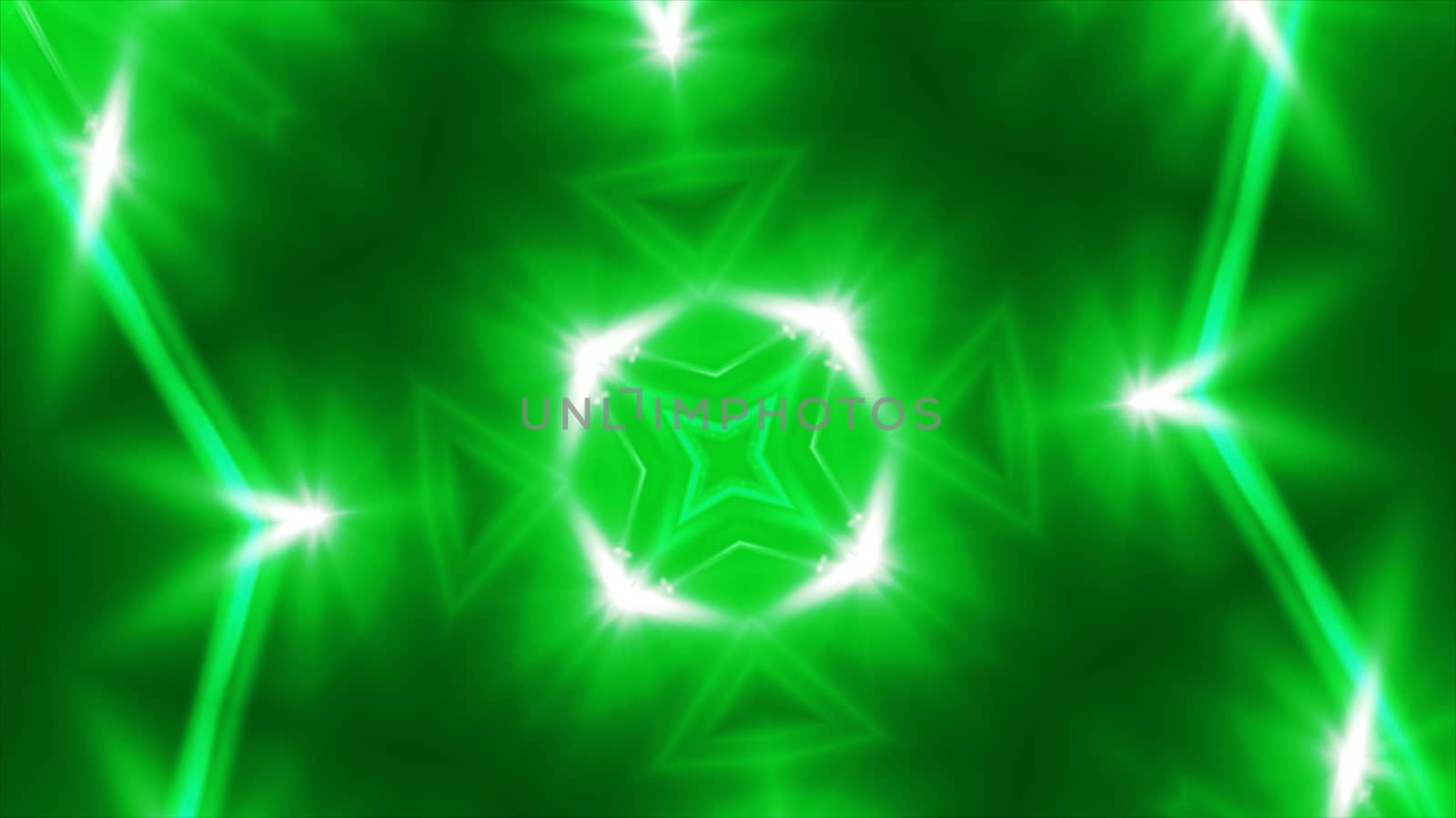 Abstract green fractal lights, 3d rendering backdrop, computer generating background