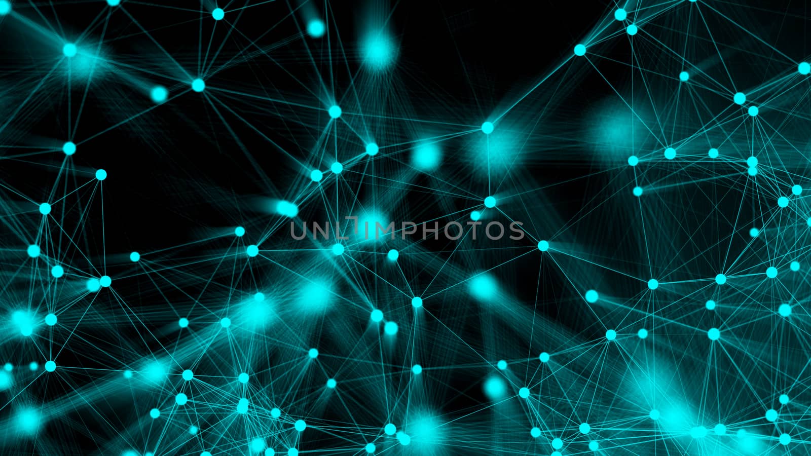 Abstract connection dots. Technology background. Network concept. 3d rendering