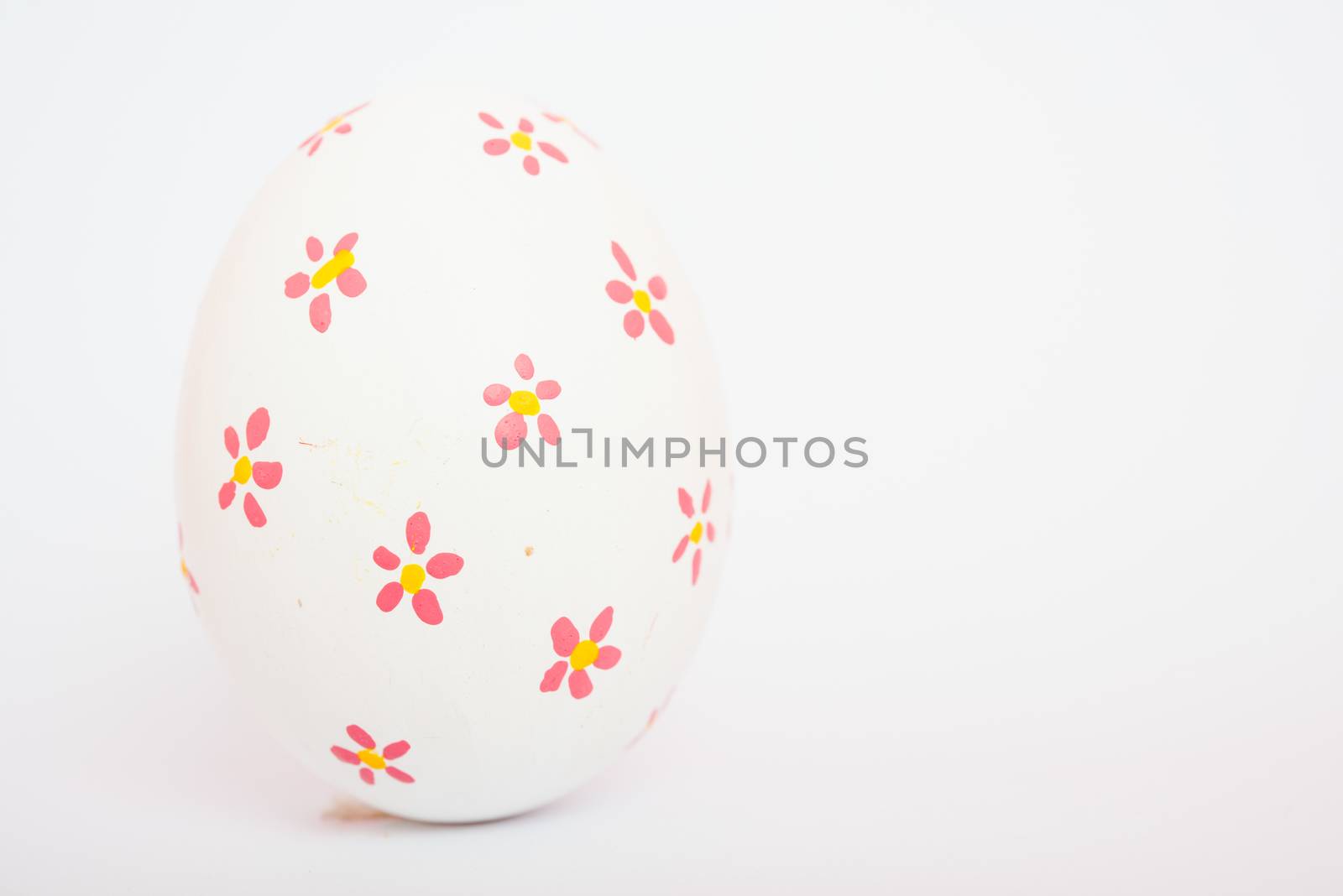 Beautiful Easter White egg color isolate on white background, Easter day concept