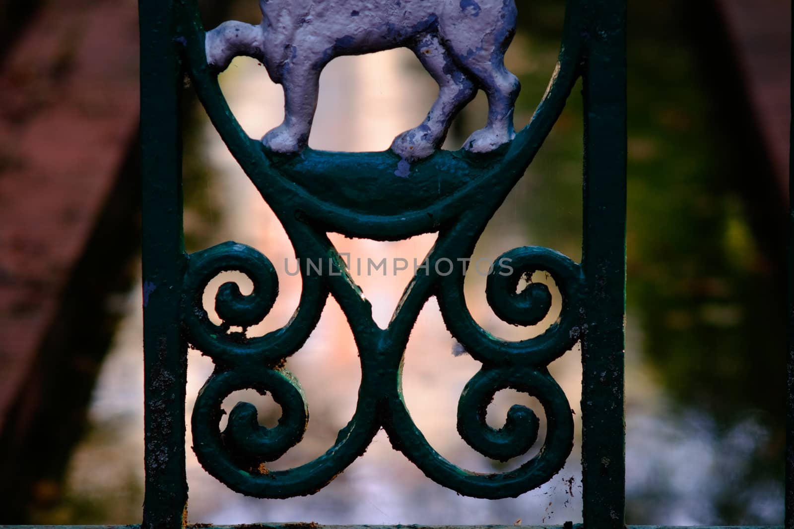Typical lion metal figure from public fences in Pamplona, Spain by mikelju