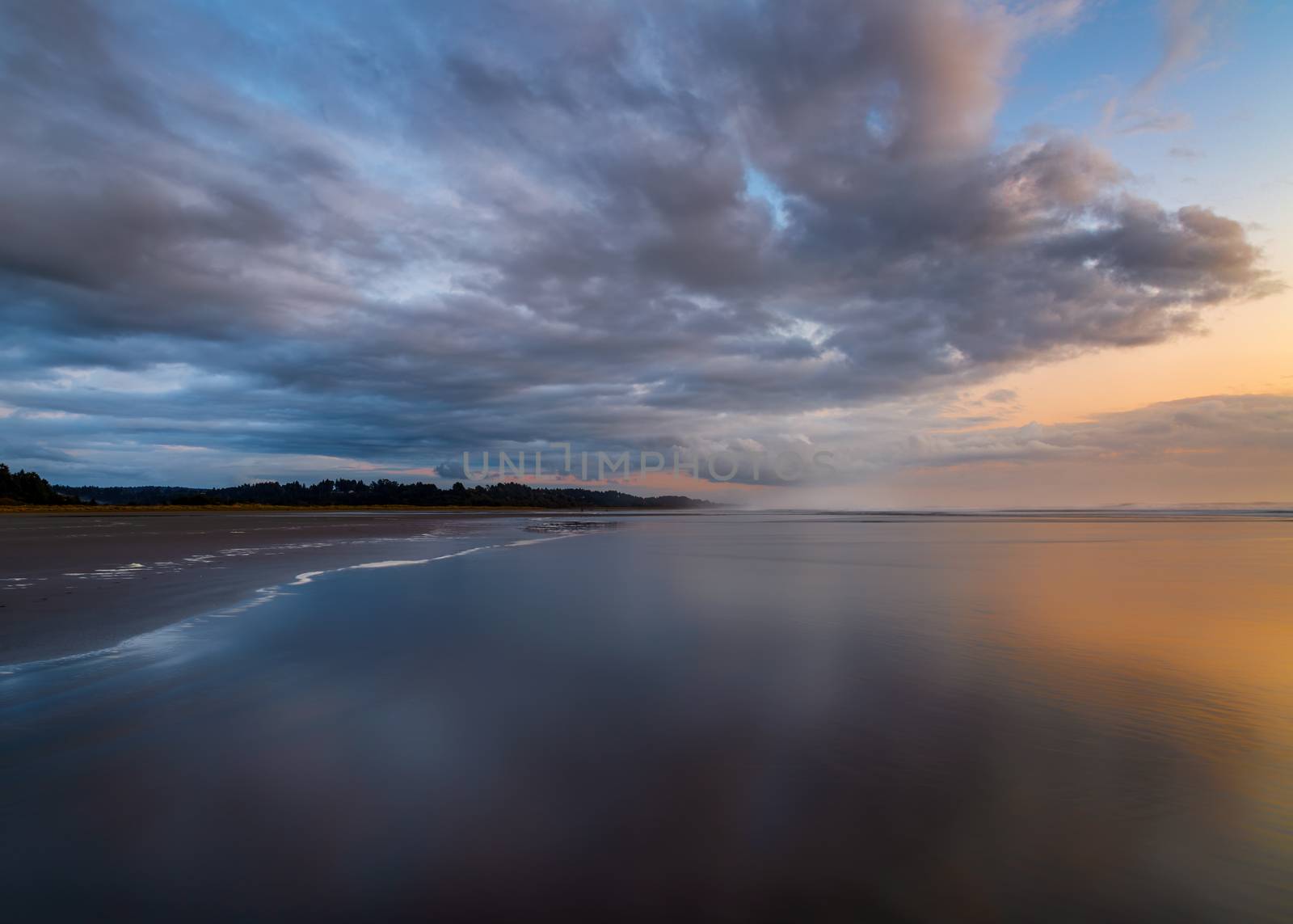 A color sunset landscape from Humboldt County, California.