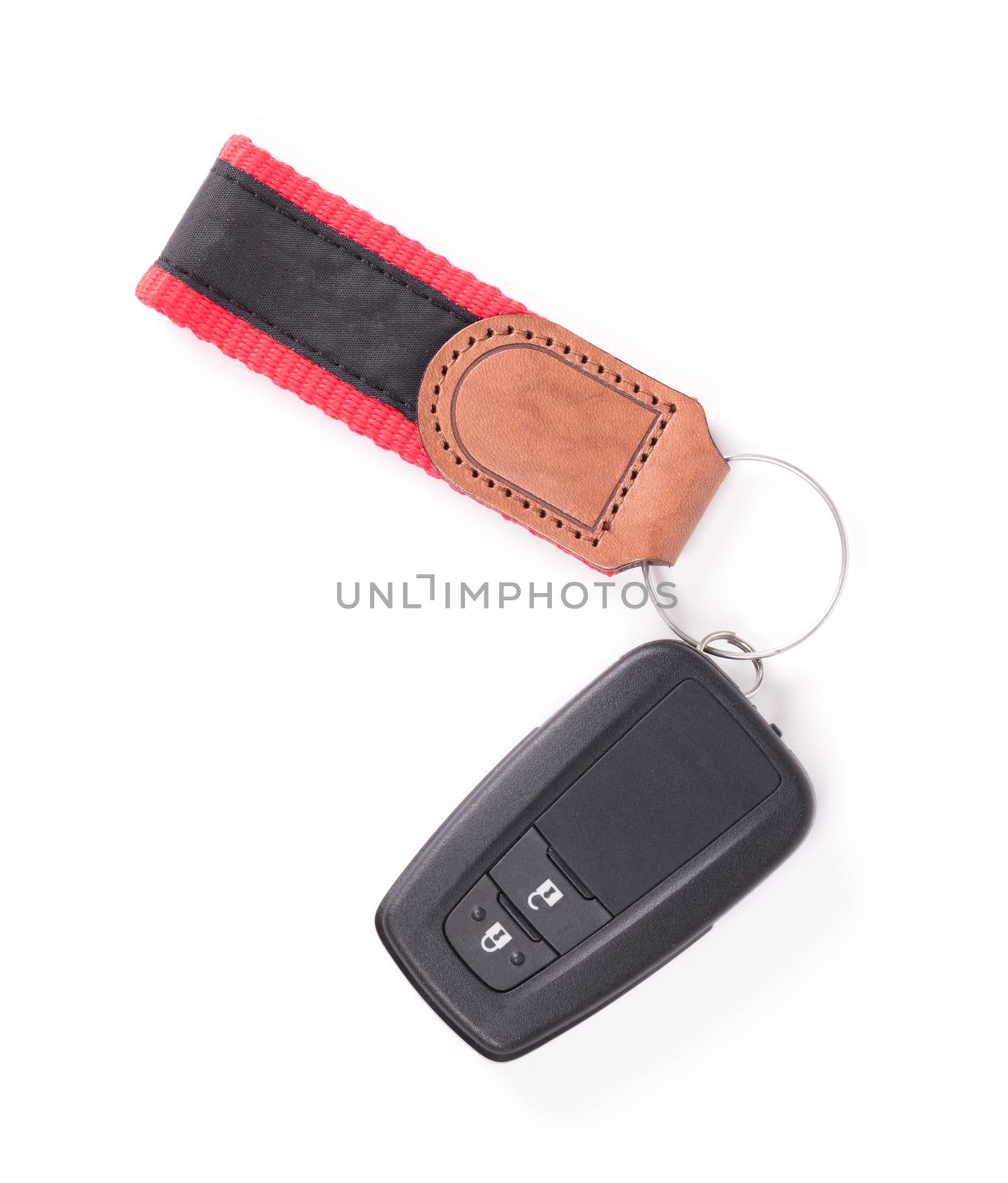 Close up of car remote control, isolated