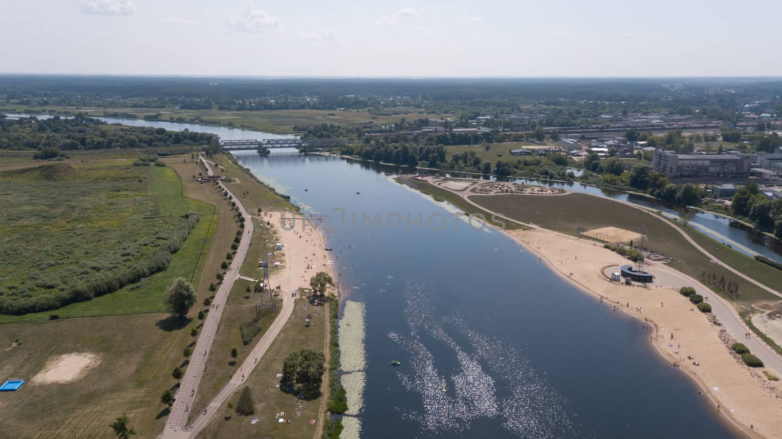Aerial view of Jelgava city Latvia Zemgale drone top view by desant7474