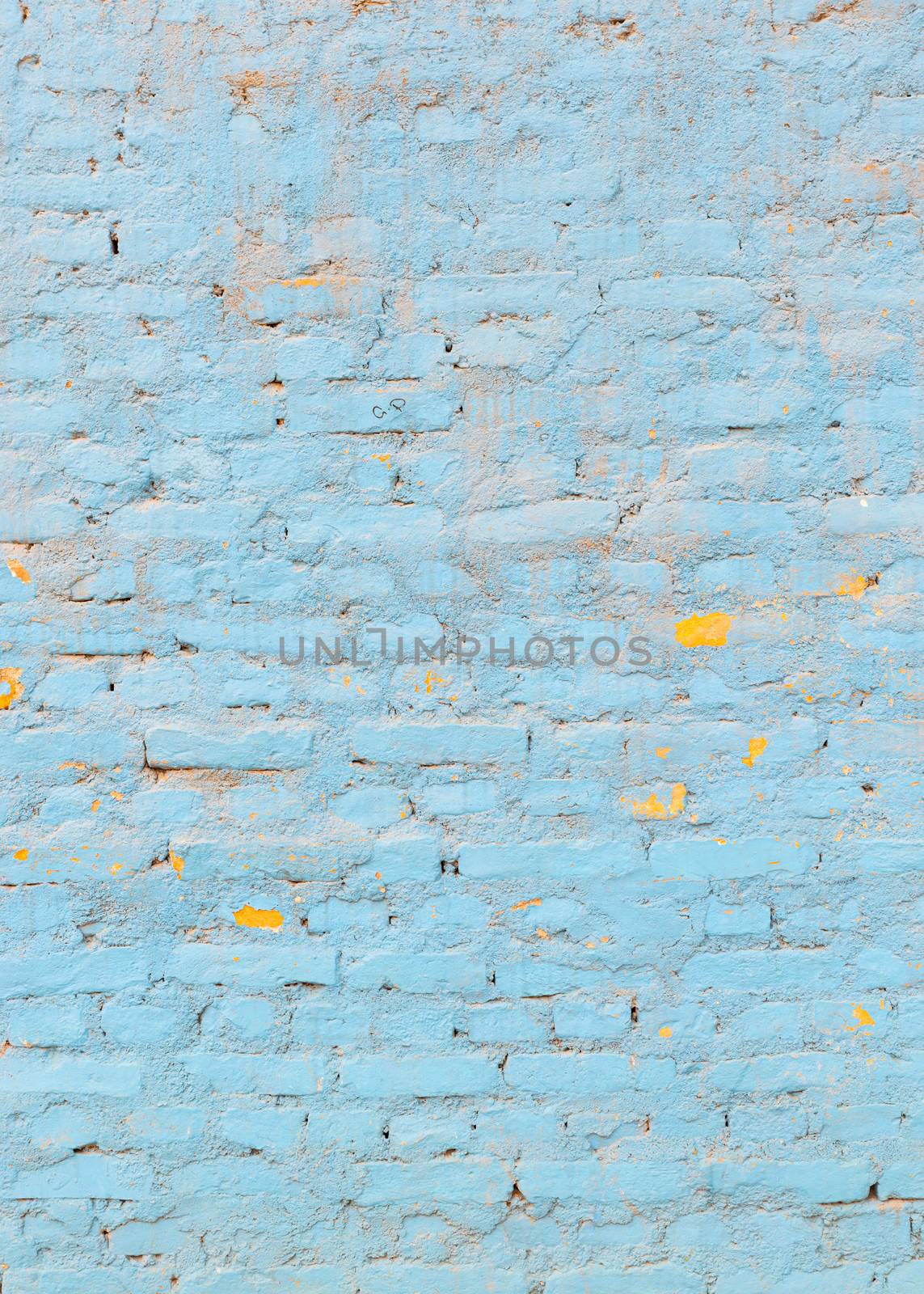 Light blue brick wall texture, vertical background