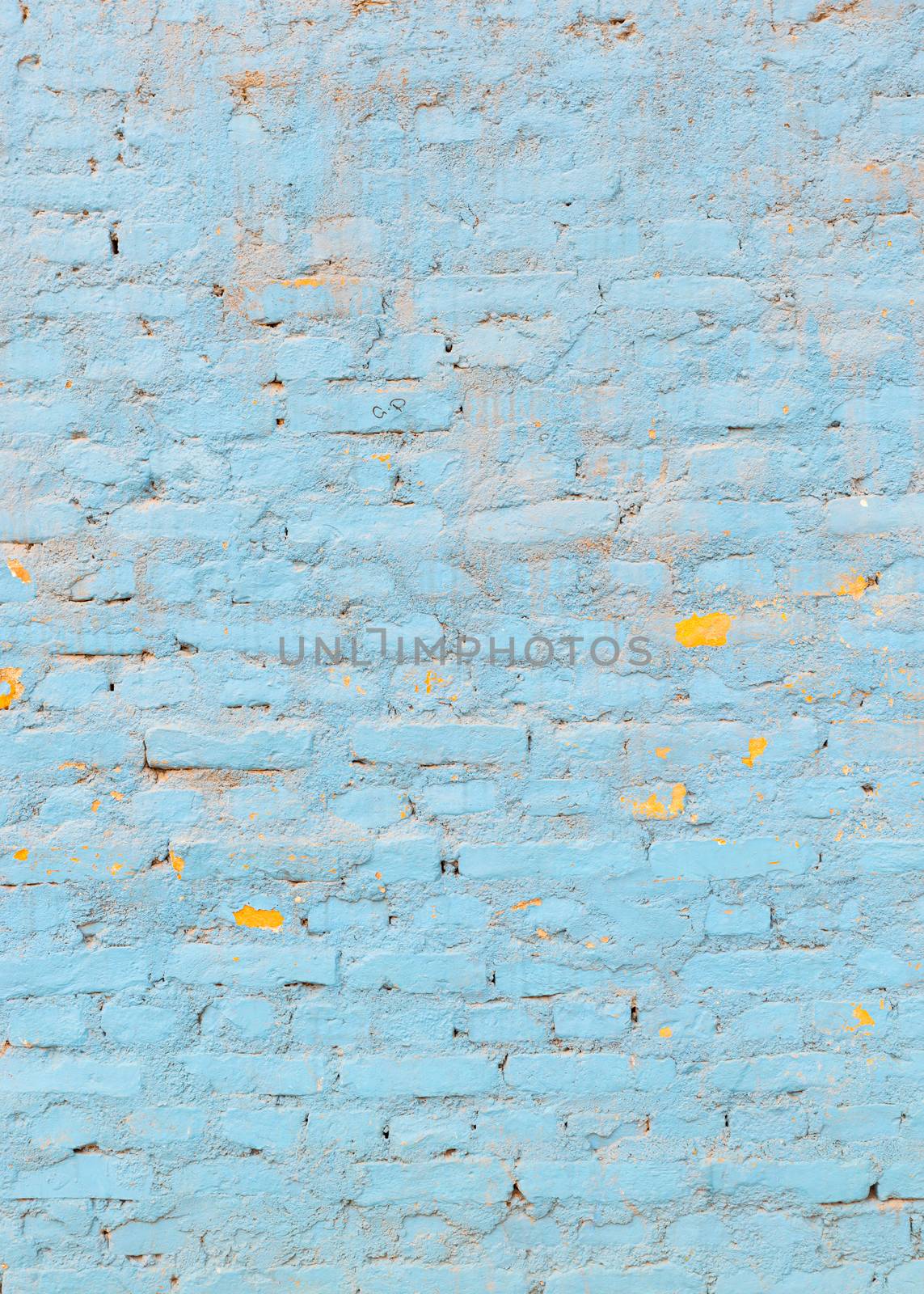 Light blue brick wall texture, vertical background