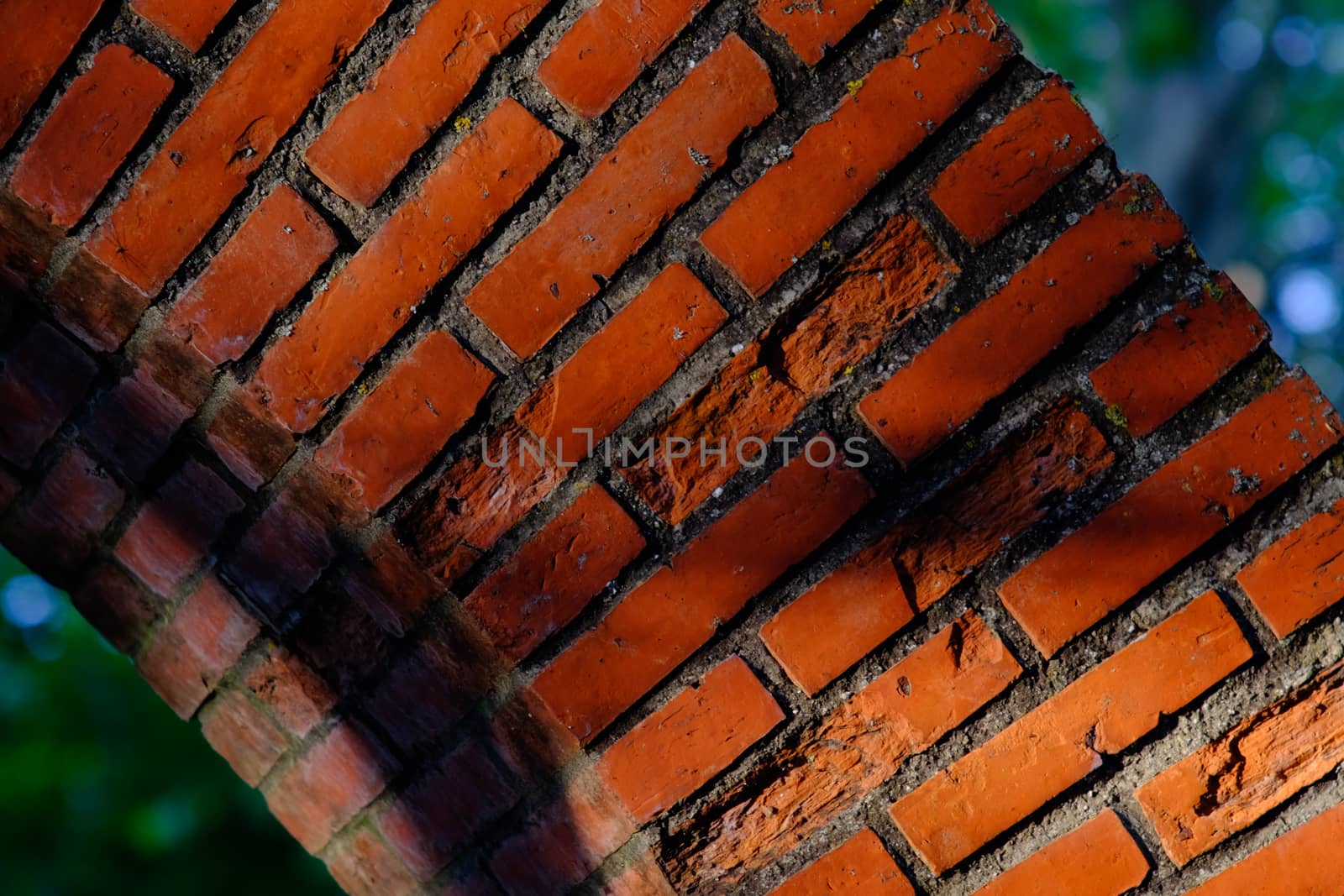 Part of a decorative arc made of bricks in Pamplona, Spain by mikelju