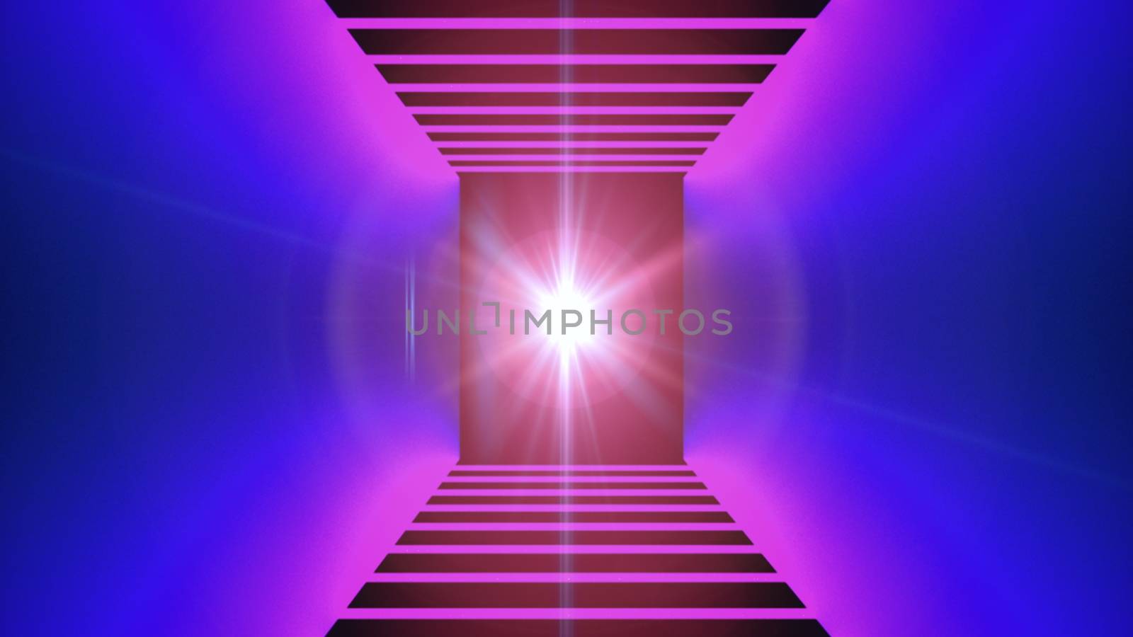 Fast motion in modern neon tunnel, trip imitation, technology 3d rendering computer generated background