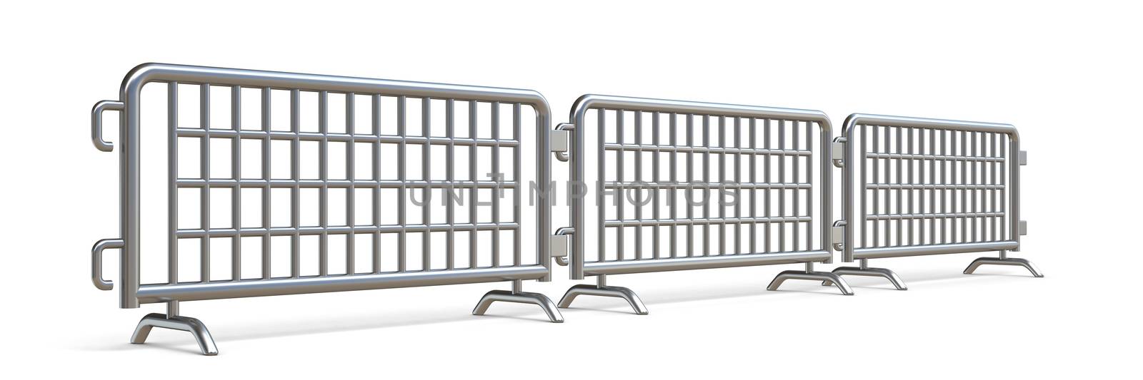 Steel barricades Side view 3D by djmilic