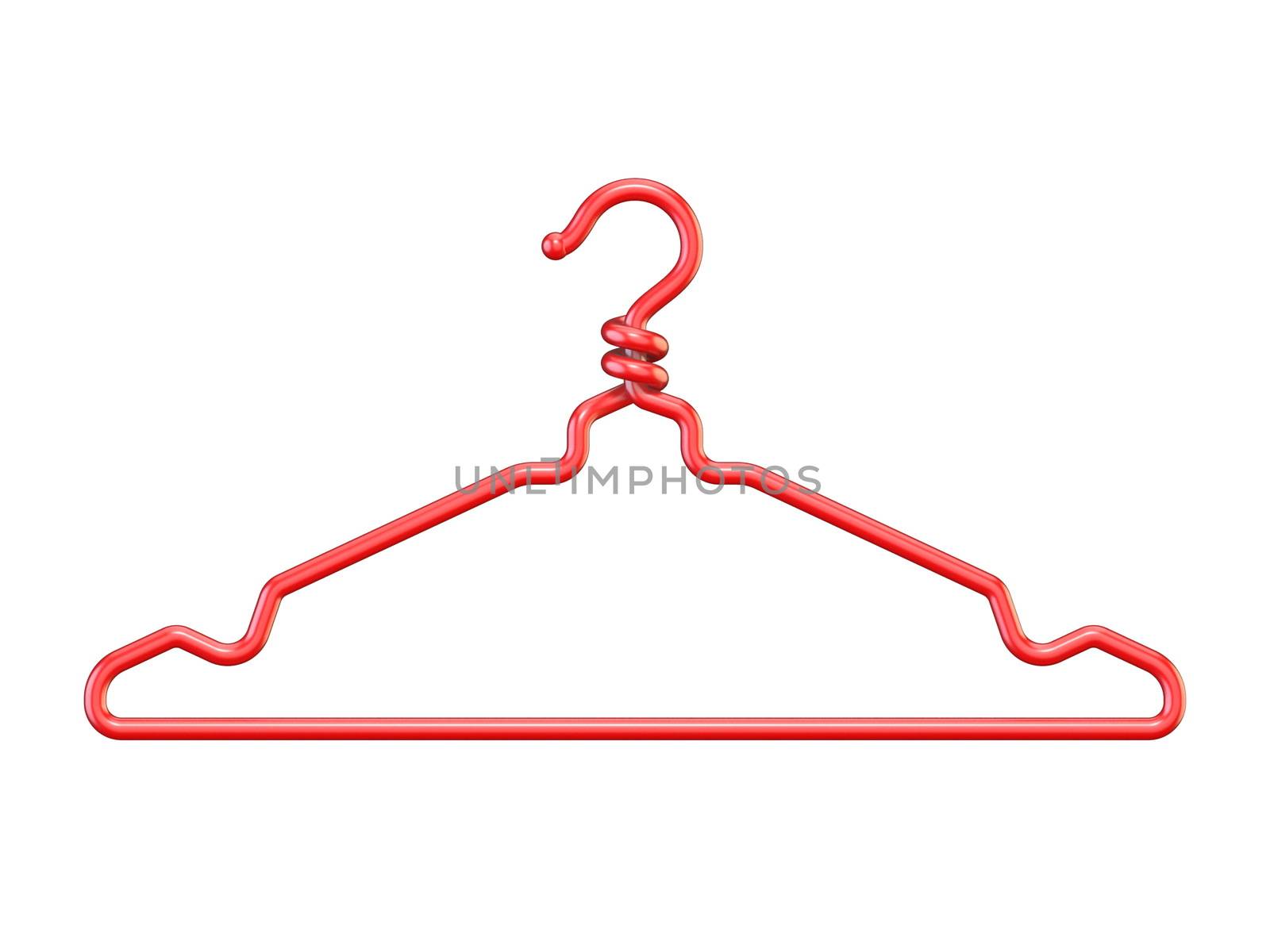 Red plastic clothes hanger 3D by djmilic