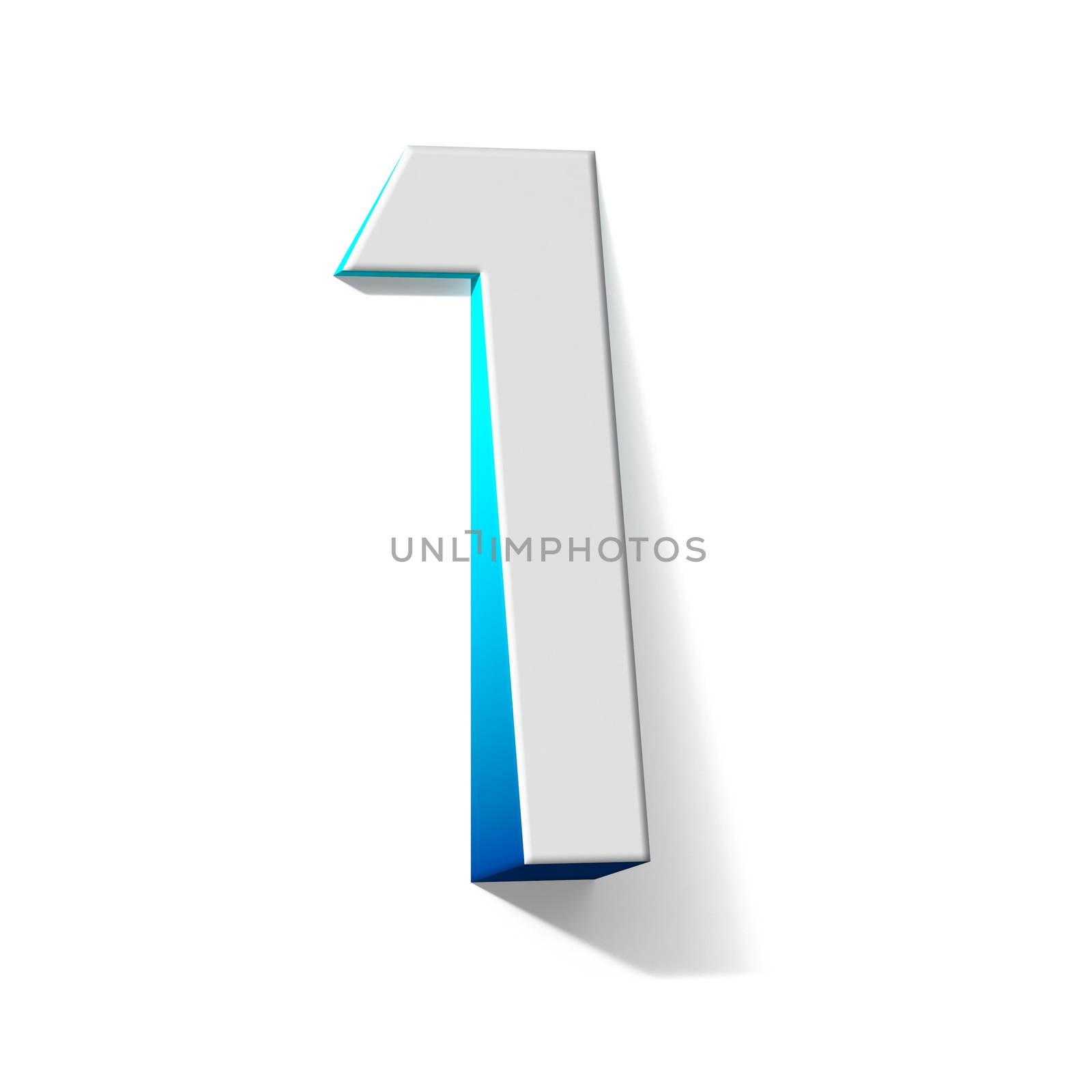 Blue gradient number 1 ONE 3D by djmilic