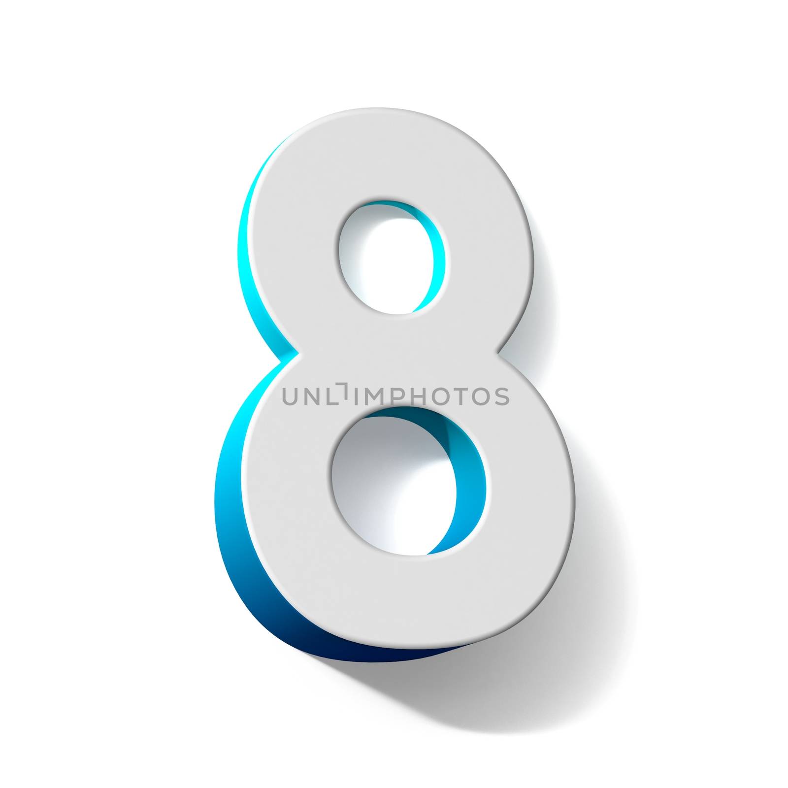 Blue gradient number 8 EIGHT 3D by djmilic